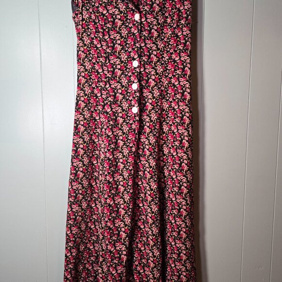 90s rose pattern long dress - Picture 2 of 4